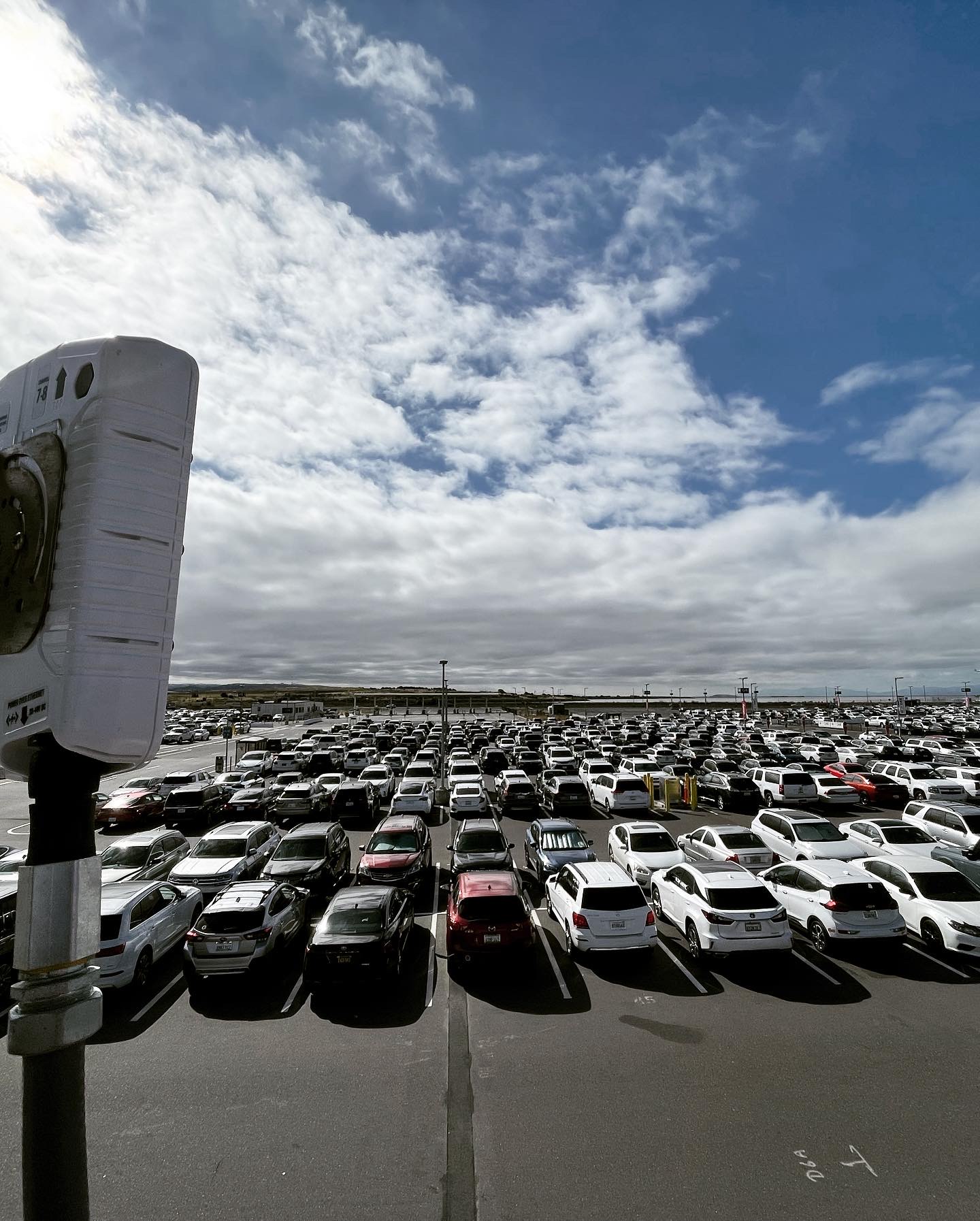 Airport-area parking environment during daytime radar commissioning